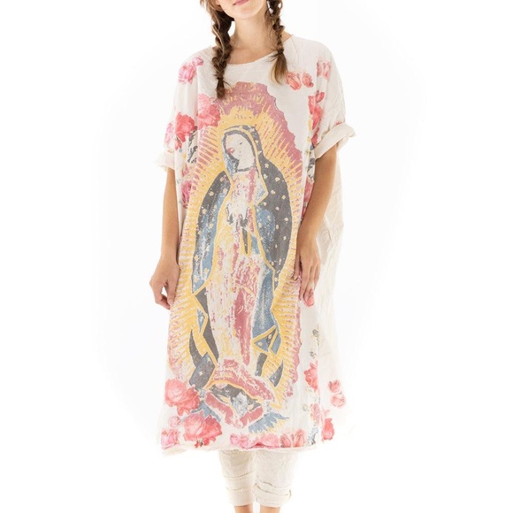 Magnolia Pearl Cream Dress with Pink and Yellow Print New never worn. - Picture 7 of 8